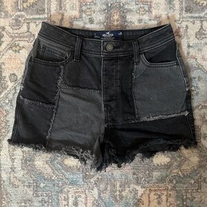 Hollister Black Patchwork Jean Shorts